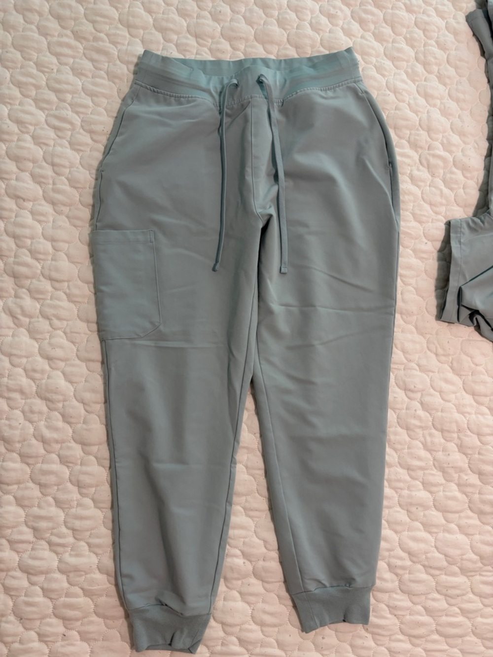 Women's Jogger Scrub Pant Sterling blue with Drawstring-worn once